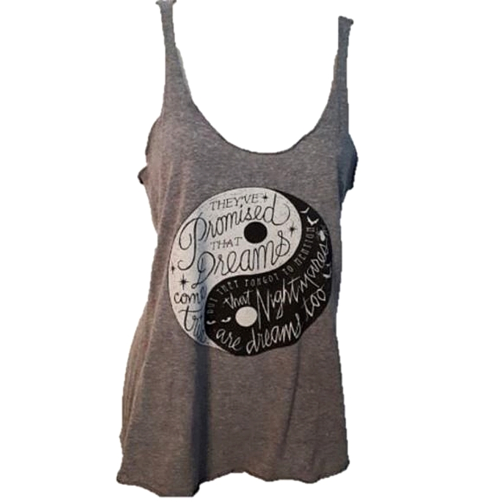 ⚡3/$20⚡* BLACK MATTER Dreams/Nightmares Grey Women's Tank Top Small Hot Topic